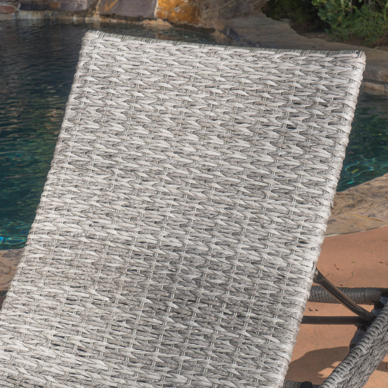 Haro Outdoor Wicker Chaise Lounge Set, Gray, 4