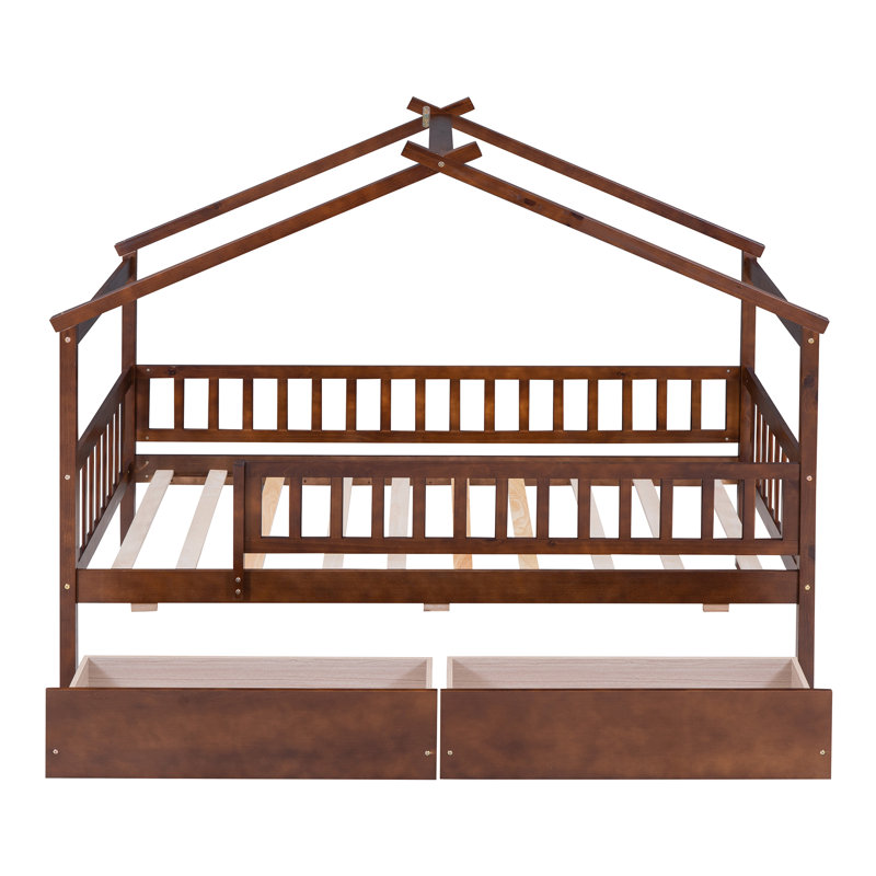 Portageville Kids Twin with Drawers, Walnut