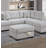 Sectional sofa with chaise longue and footstool