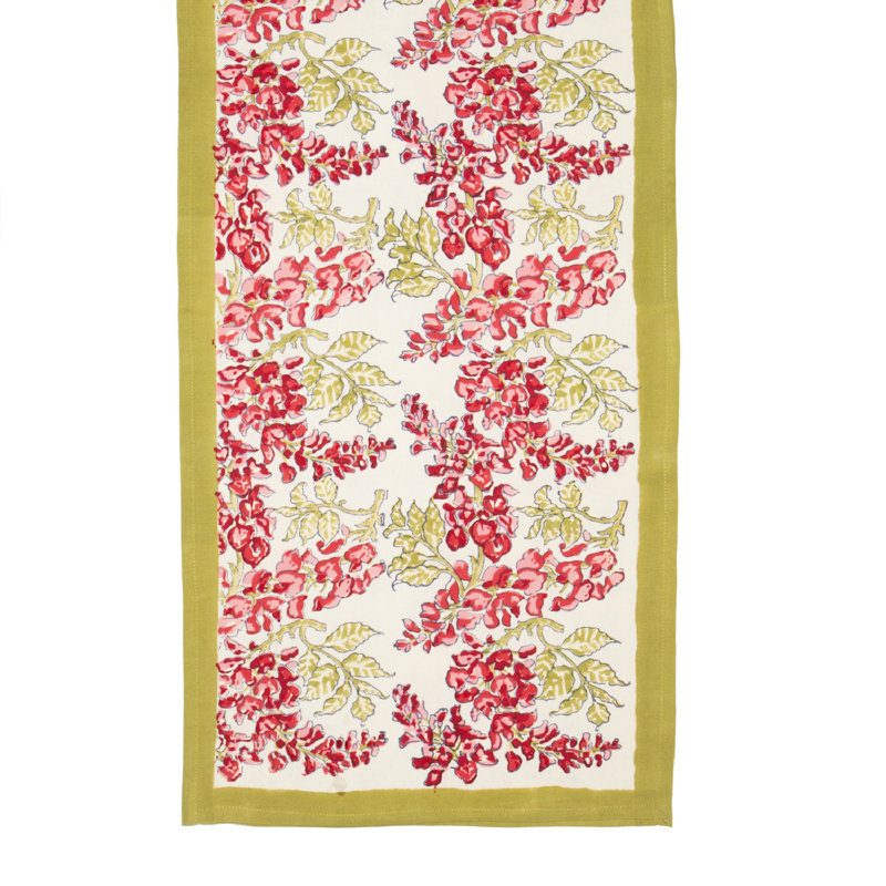 Chemin de table rectangulaire Kappa, 72 po x 16 po, Rose / Vert