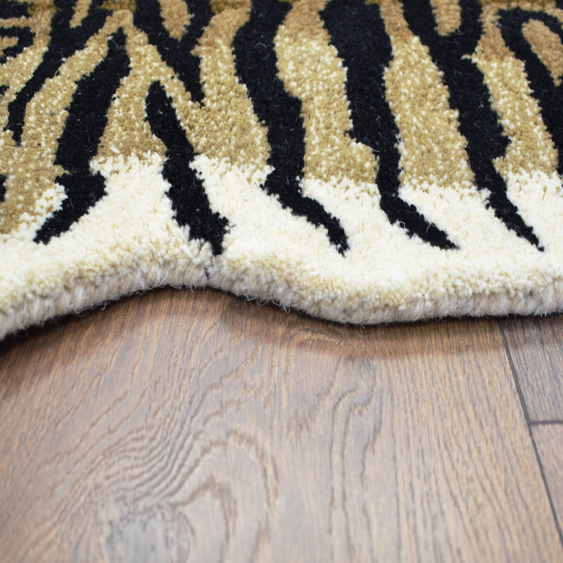 Tapis beige / noir Allardt, Nouveauté 2 pi x 3 pi