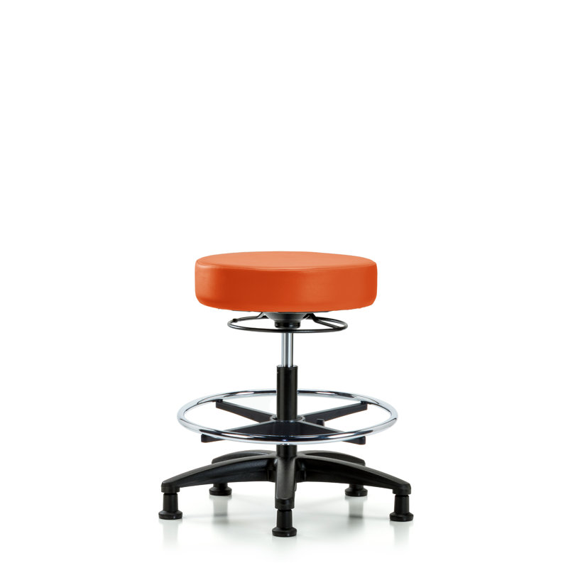 Tabouret de laboratoire Calliope, Patins, Orange