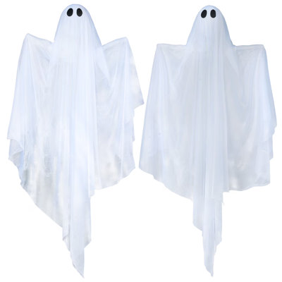 2 Pcs 35.5” Halloween Light-up Hanging Ghosts