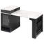 Îlot de cuisine avec table de salle à manger extensible, table de rangement de cuisine avec rangement double face, îlot de cuisine avec 2 tiroirs, prise de courant, tablettes latérales ouvertes, pour la cuisine, la salle à manger-1690651974