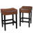 Tabouret de bar sans dossier à hauteur de comptoir en cuir (ensemble de 2)-552338343-552338339