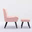 Caernarfon Upholstered Slipper Chair with Footstool-1302619638