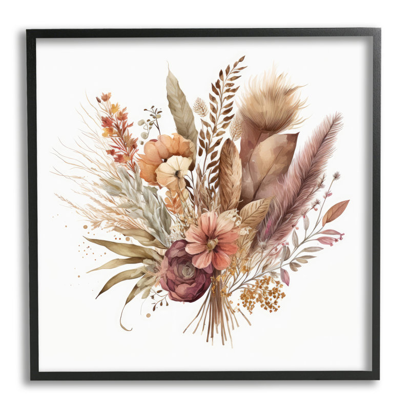 «Mixed Fall Botanicals», art de la giclée encadrée par LSR Design Studio, Giclée encadrée noir minuit