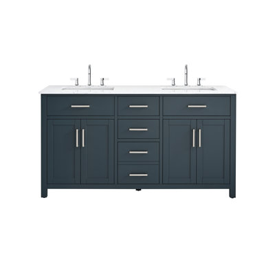 Tremolo 60" Double Bathroom Vanity With Engineered Marble Top