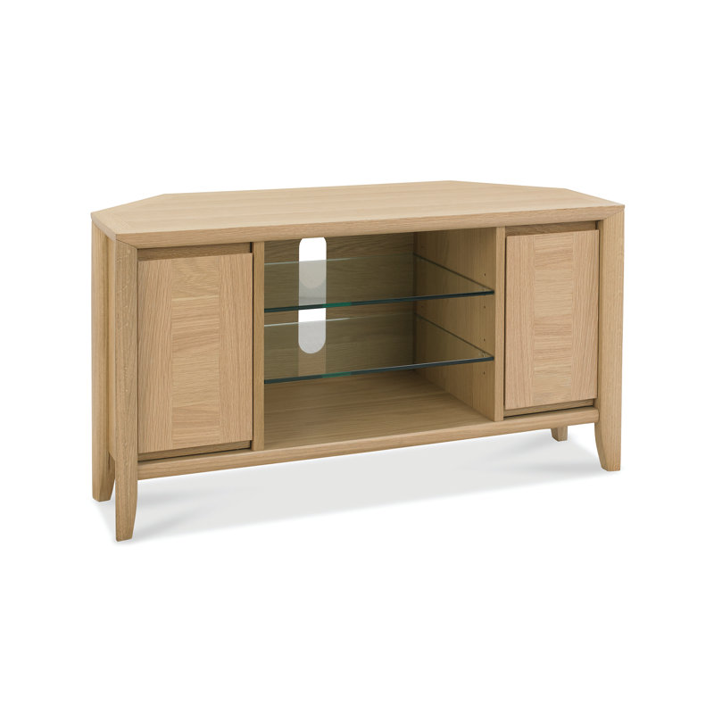 Izzie Unfinished Corner TV Stand for TVs up to 43", Natural