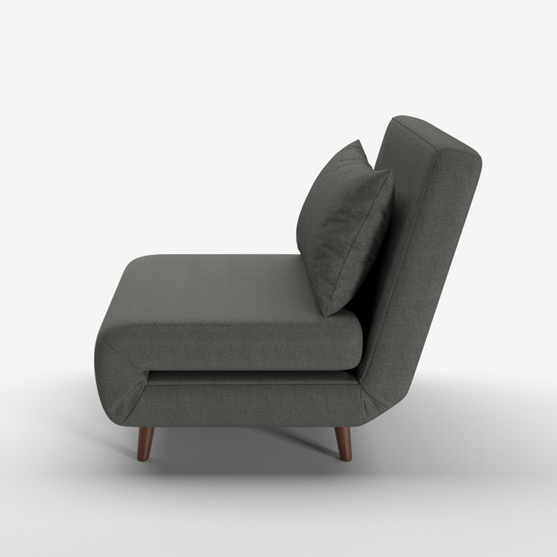 Jacquelyn 32" Wide Convertible Chair, Charcoal Gray Polyester Blend, 39.4"