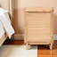 Table de chevet à 2 tablettes en rotin naturel de style bohémien H 24,29 po x l 18,38 po x P 14,41 po Marcel
