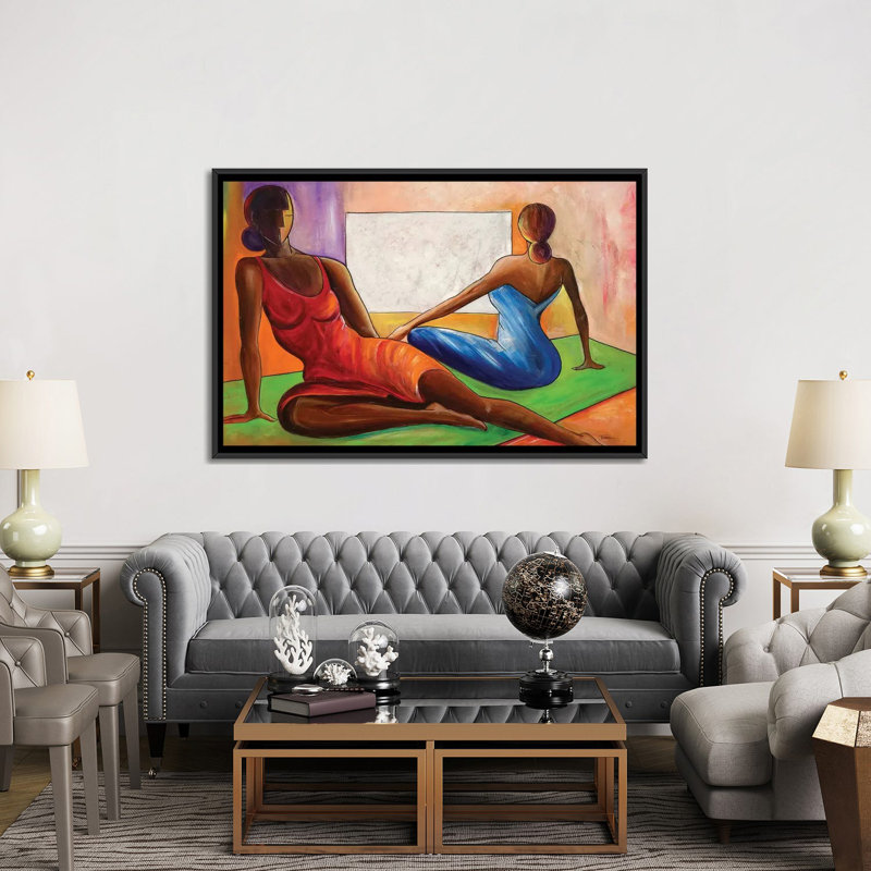« réflexions », impression sur toile, Pas de tapis, Toile avec cadre noir, H 18 po x l 26 po x P 1,5 po
