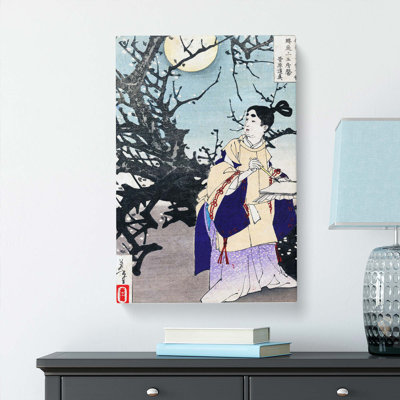 Poet Under A Full-Moon by Tsukioka Yoshitoshi - Wrapped Canvas