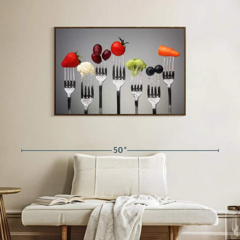 Alimentation saine, Cadre flottant noyer, 40 po x 27 po