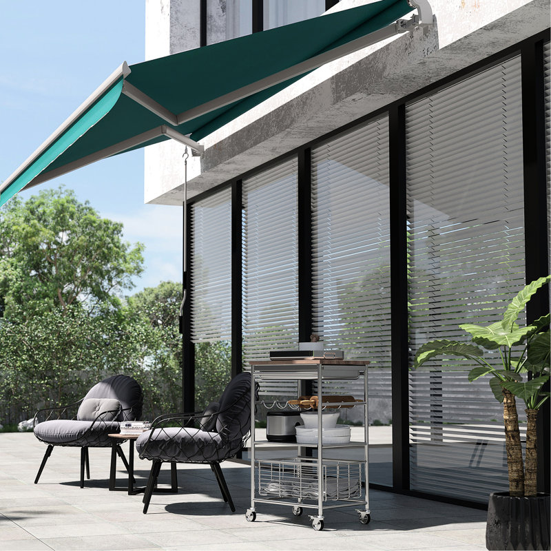 Auvent de balcon rétractable 13 'x 8' à manivelle manuelle