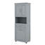 Grande armoire de salle de bain avec panier à linge inclinable et rangement supérieur, armoire de rangement avec deux portes, tablette réglable et tiroir-1447919406