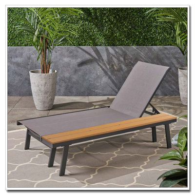 Chaise Lounge Attached Side Table Adjustable Seating Positions