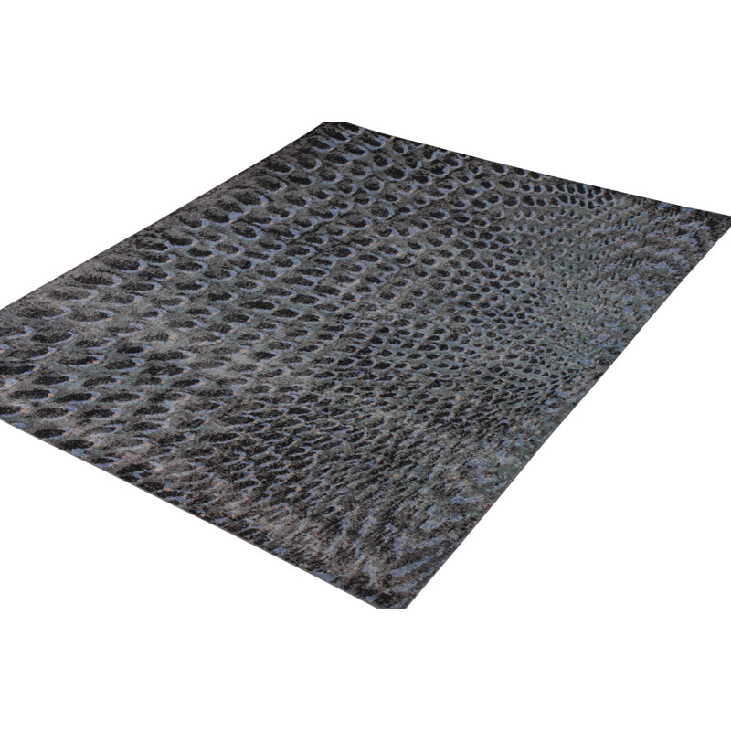 Distressed Homage Hand Knotted Wool Geometric Area Rug, Runner 3' x 12'