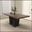 Table de salle à manger extensible pour 4 à 10 personnes, transformateur en bois avec base piédestal double robuste noire, grande table moderne extensible-96621337-96621338