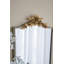 Miroir mural arqué 24 x 1,6 x 37,4 po avec cadre ivoire délavé et couronne florale