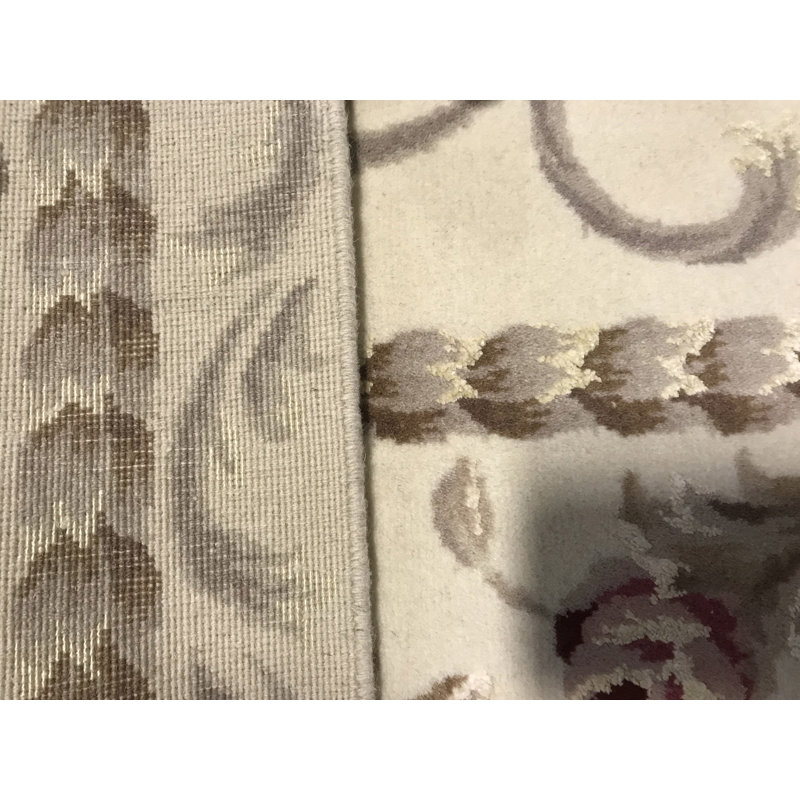 Hand-Knotted High-Quality Ivory Area Rug