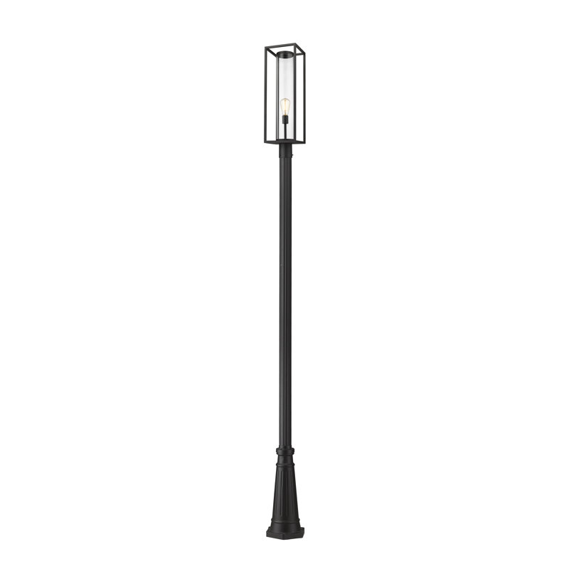 Lampadaire câblé noir à 1 lumière Bello (double), H 121,75 po x l 10 po x P 10 po