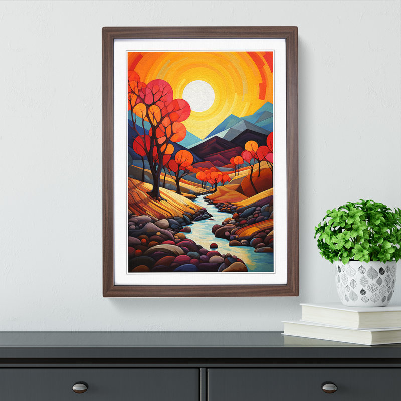 Landscape Orphism No.3 - Framed Print, Walnut Framed, 64cm H x 46cm W x 2" D