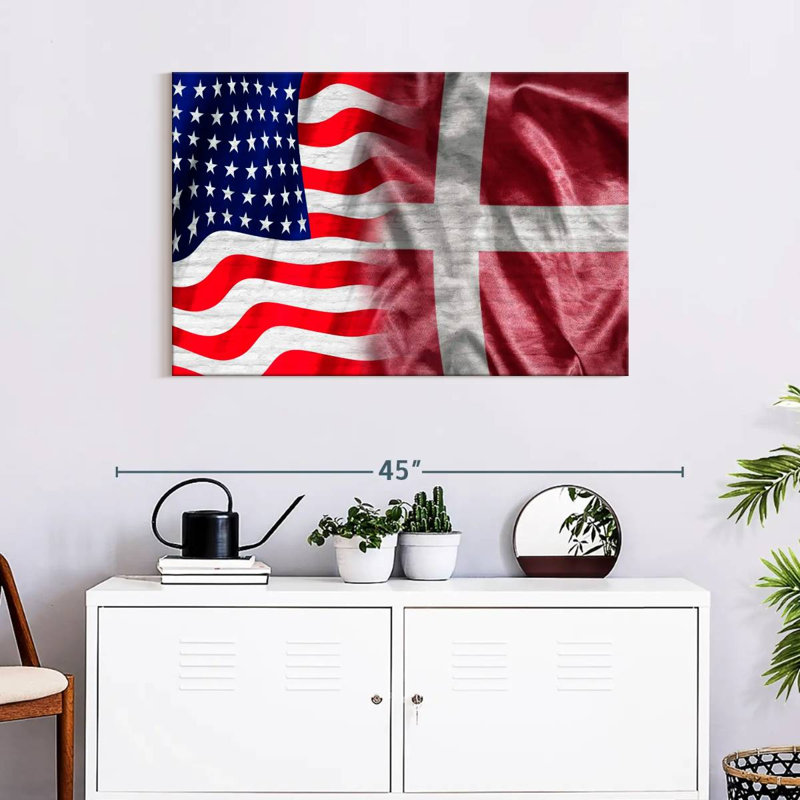 Borges USA And Denmark Flags, 24" H x 36" W