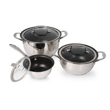 Black Cube Stainless Steel 7 Piece Cookware Set