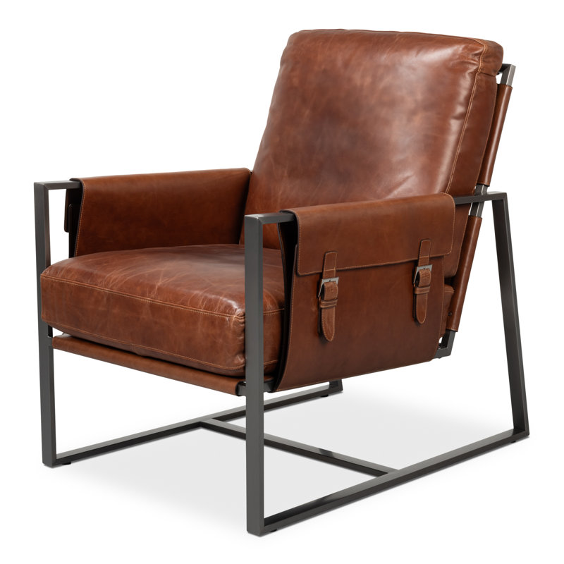 Edmonds Leather Armchair, Brown Leather