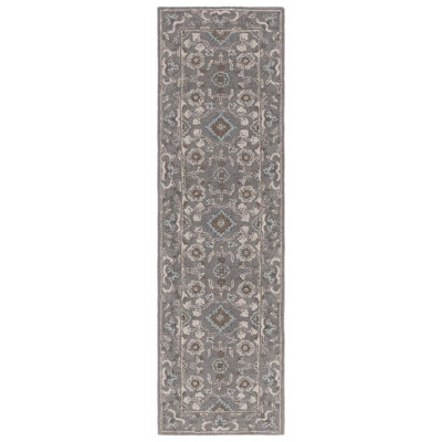 Tansy Gray Handmade Wool Oriental Rug