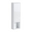 Meuble-lavabo de 24 po avec lavabo en résine, 2 portes à fermeture douce et 1 armoire murale, conception à fixation flottante, blanc brillant, contreplaqué (emballage KD)