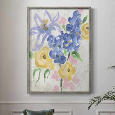 «Brush Blossoms II», reproduction encadrée - bois massif