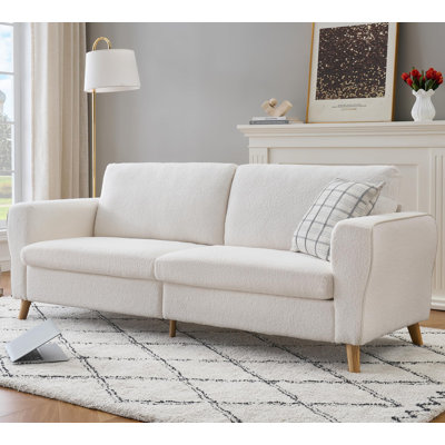 Loveseat Sofa, 84 Inch Modern Couch With Style Armrests & Wooden Feet