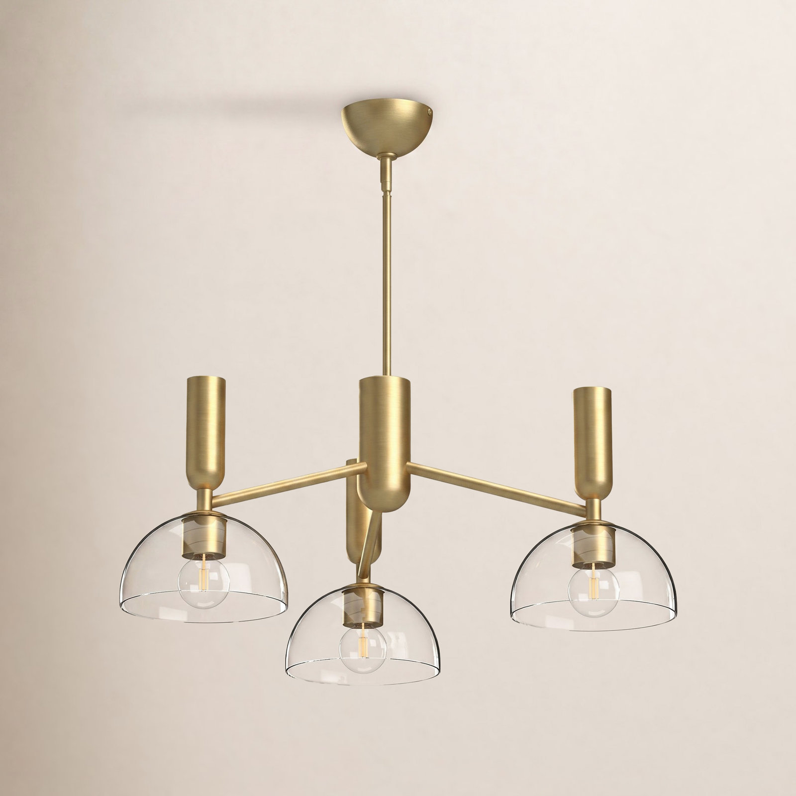 Casoria 3 - Light Metal Chandelier, Brushed Gold