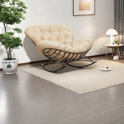 Ergonomic cat scratch leather rocking chair