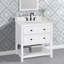 Meuble-lavabo simple Encino 30 po avec comptoir, lavabo et dosseret en quartz blanc de Carrare, préassemblé, 30,5 po L x 21,5 po P x 34,5 po H-1279629827