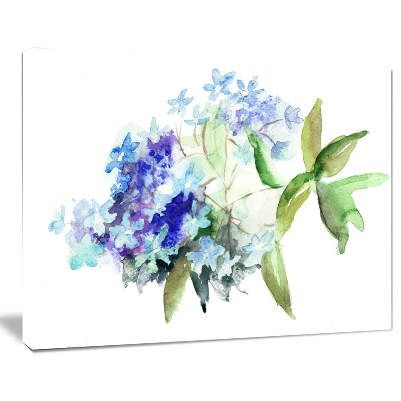 Hortensia floral, reproduction d’art sur toile tendue, H 30 po x l 40 po