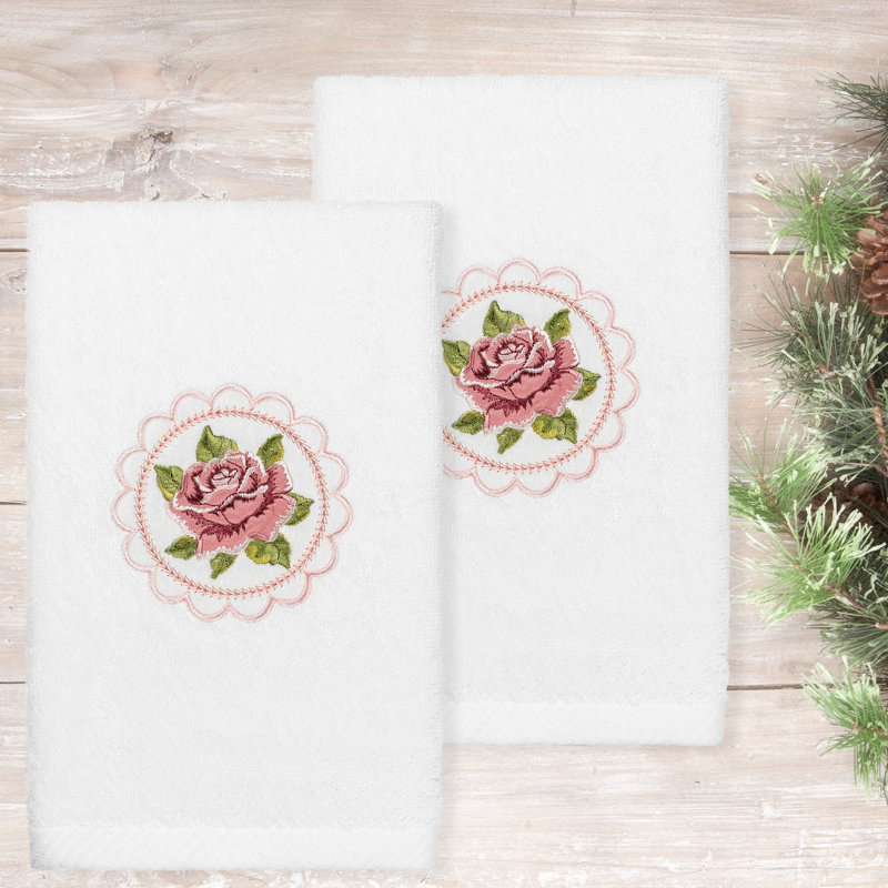 Rosalee Turkish Cotton Hand Towel, White