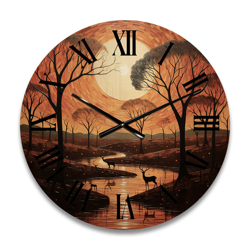 Horloge murale en bois massif Neco, Moyenne