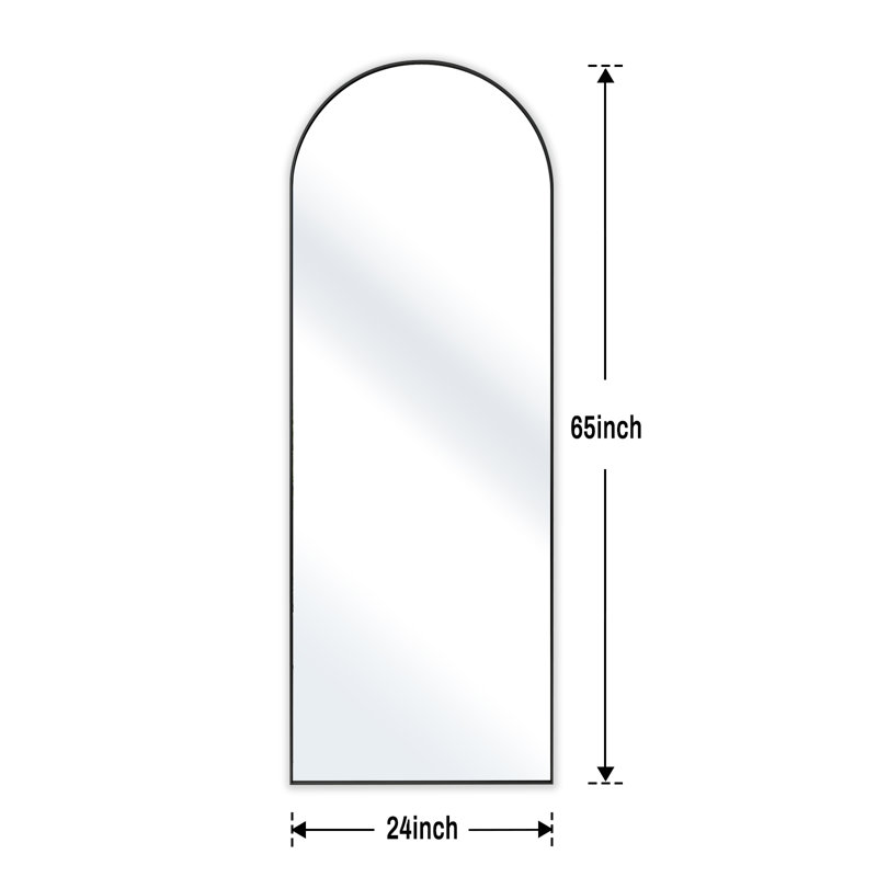 Miroir d'appoint Dronfield, 65 po x 24 po, Noir