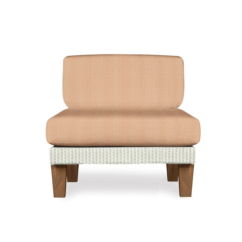 Catalina Outdoor Teak Lounge Chair, Remy Pebble, Ivory