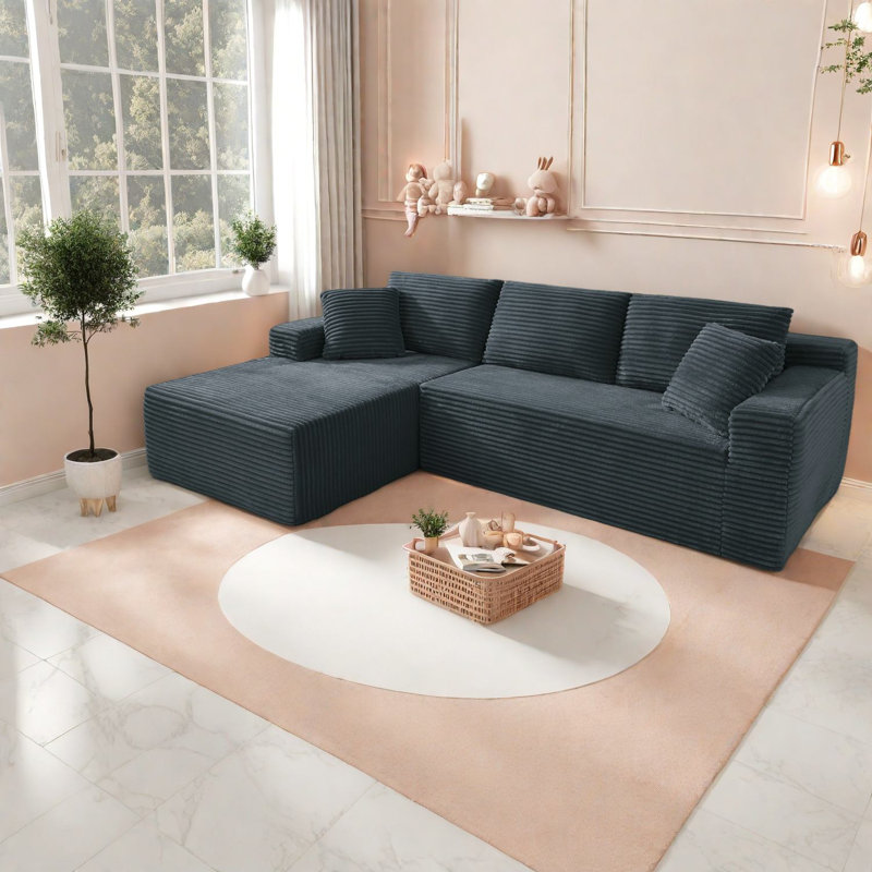 Canapé modulaire gris foncé moelleux moelleux, sans assemblage, salon