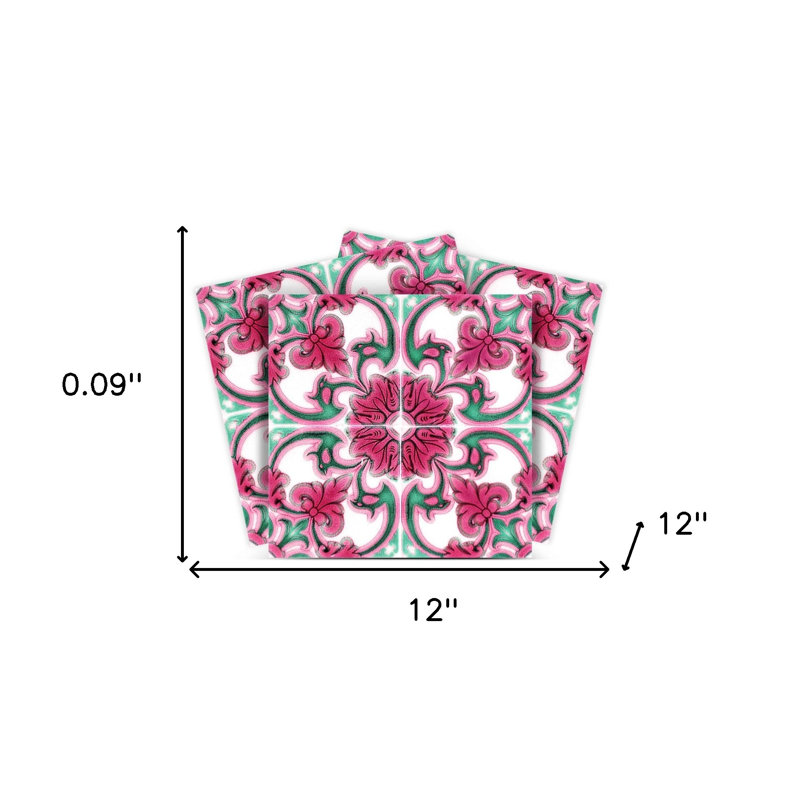 Carreaux à peler et coller amovibles 12 po x 12 po Rosa Pink Lea