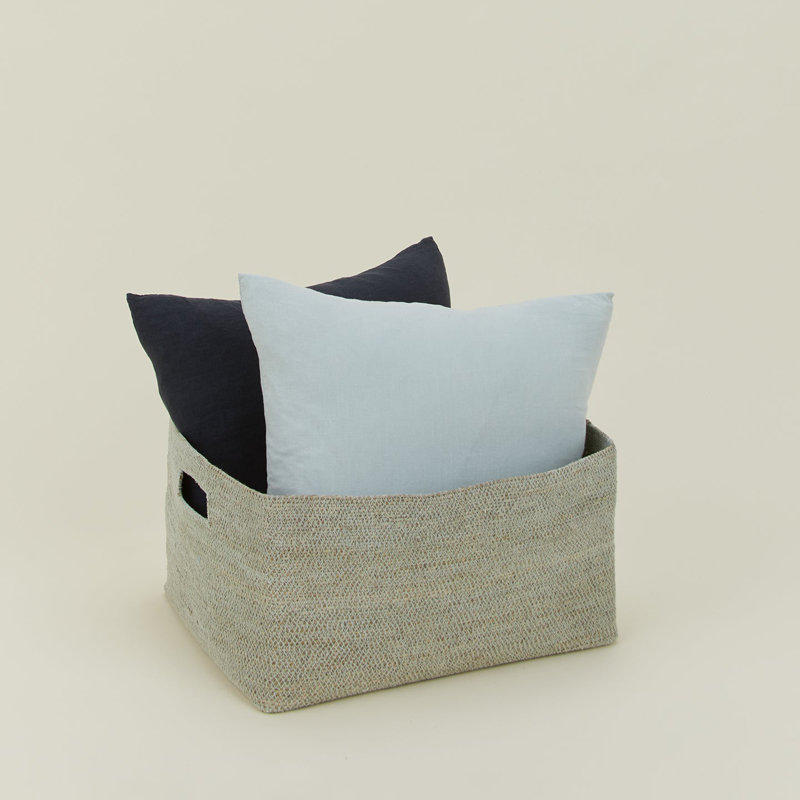 Essential Low Basket, Sky, 9" H x 17" W x 14" D