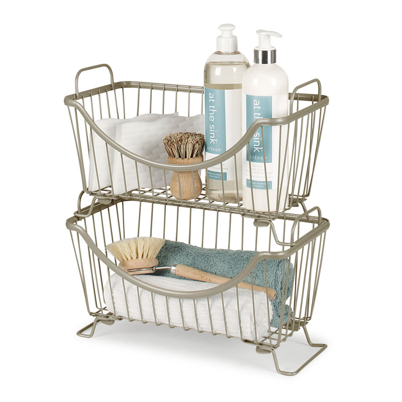 Dotted Line™ Albie Basket, Satin Nickel