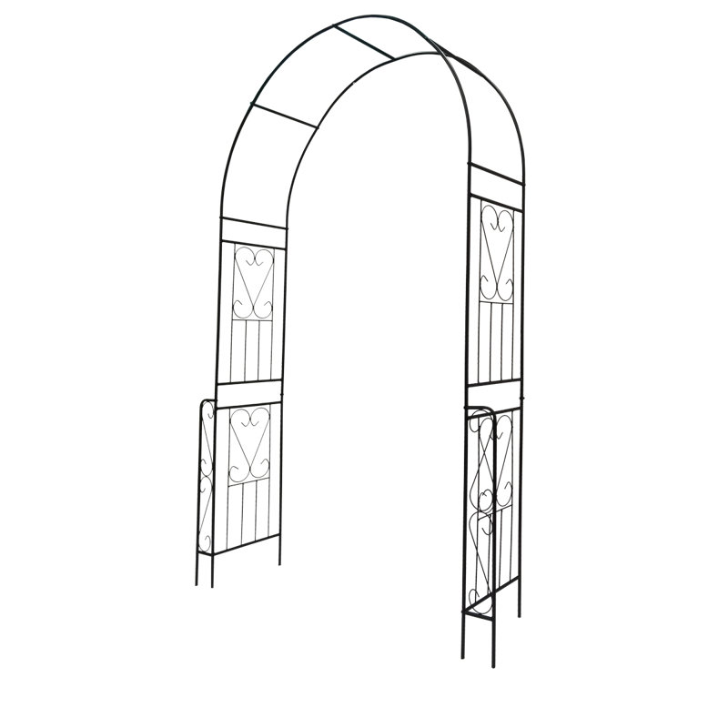 Arche de jardin en métal l 55 po x H 94,5 po, Noir