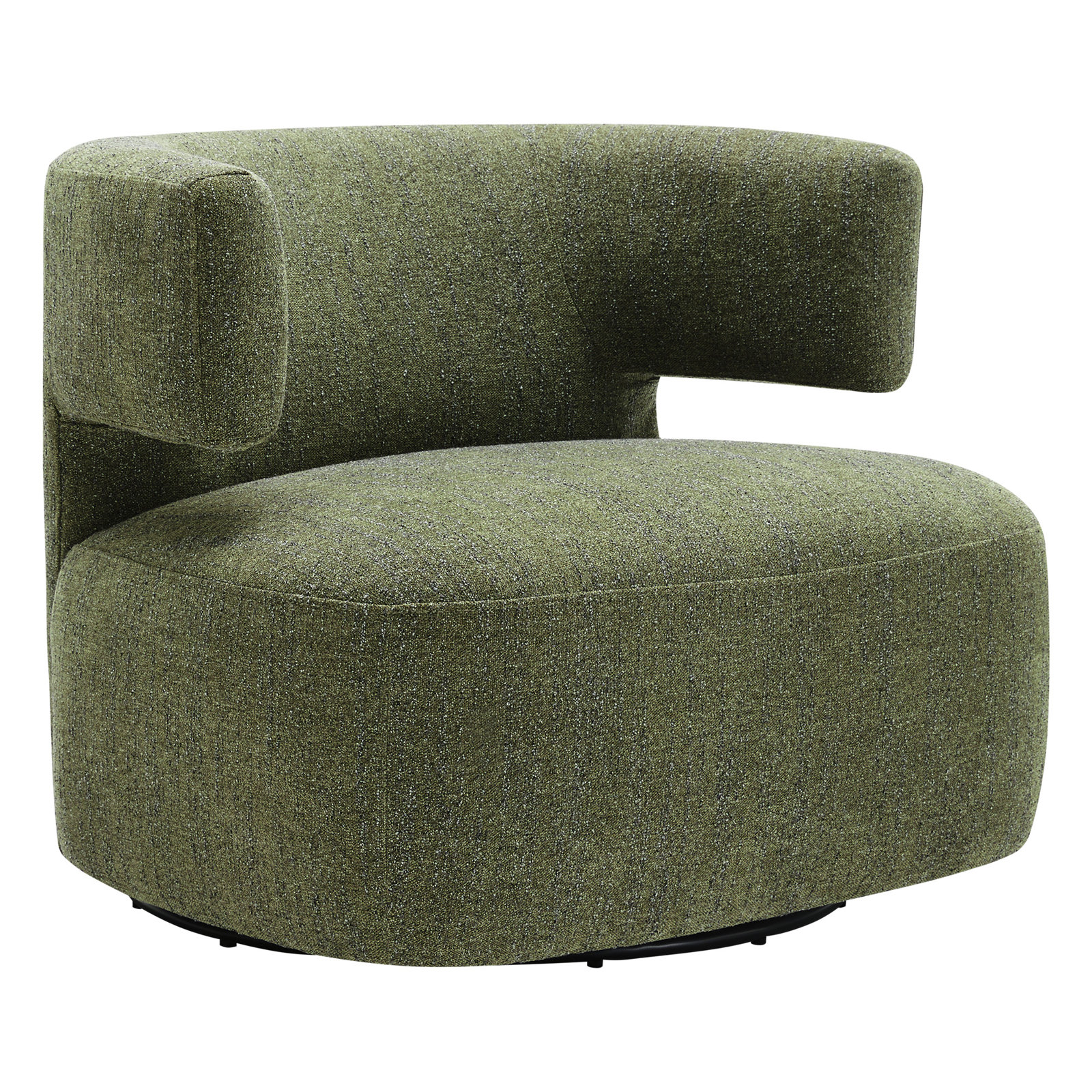 Bascom Swivel Barrel Chair, Mellow Forest Chenille