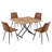 5-Piece Convertible Adjustable Height Dining Set with Upholstered Chairs-1931822693-1931822683