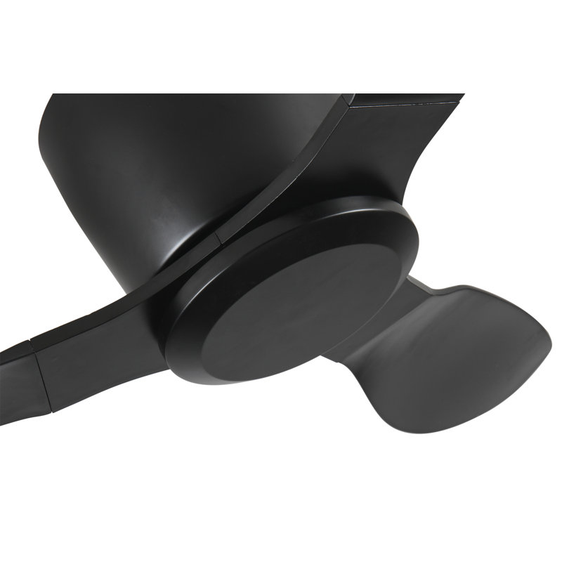 40" Flush Mount Ceiling Fan Without Light, 40" Wide, Black
